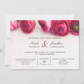 Invitation mariage floral rouge de la fleur ranunculus (Devant)