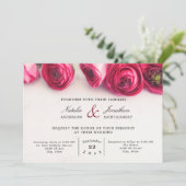 Invitation mariage floral rouge de la fleur ranunculus (Debout devant)