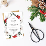 Invitation Mariage floral rouge et blanc de Noël<br><div class="desc">Envoyez à vos invités une belle faire-part de mariage avec vos belles invitations de mariage floral de Noël Rouge & Blanc.</div>