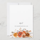 Invitation Mariage floral rouge et orange B (Dos)