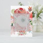 Invitation Mariage floral rouge et rose à budget vierge (Debout devant)