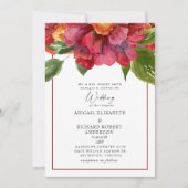 Invitation Mariage floral rouge Toscan Bold Parents (Devant)