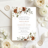 Invitation Mariage Floral Rouille Blanc Verdure