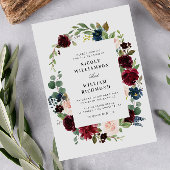 Invitation mariage floral roux eucalyptus