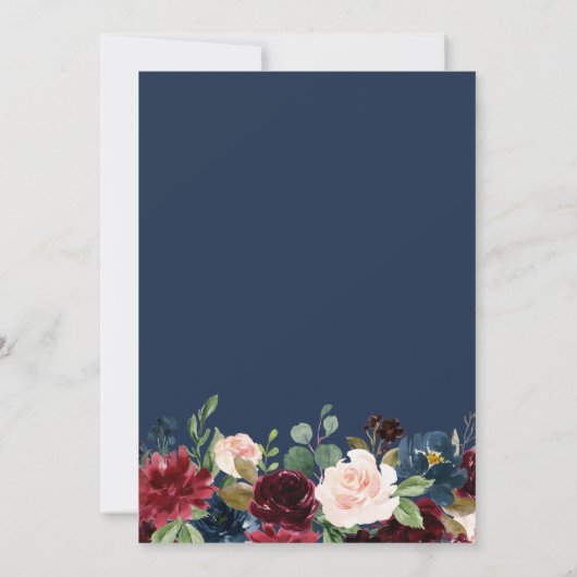 Invitation mariage floral roux eucalyptus (Dos)