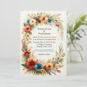 Invitation Mariage Floral Rustique (Debout devant)