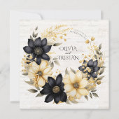 Invitation Mariage floral rustique (Devant)