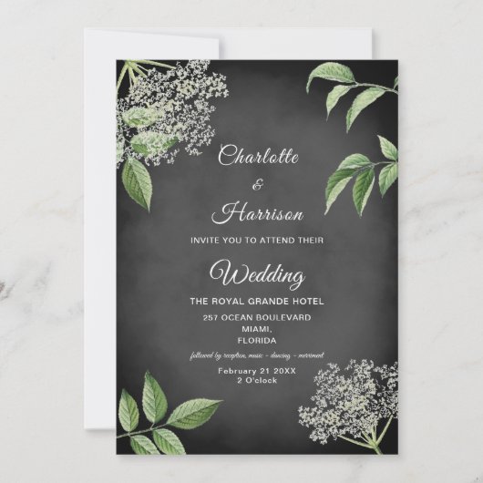 Invitation Mariage floral rustique (Devant)