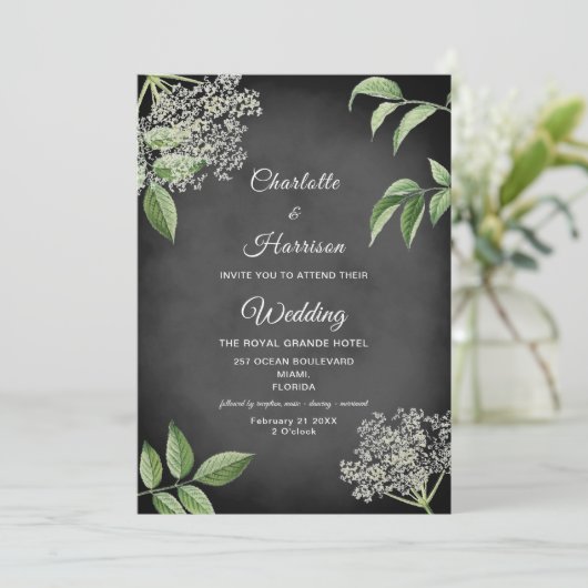 Invitation Mariage floral rustique (Debout devant)
