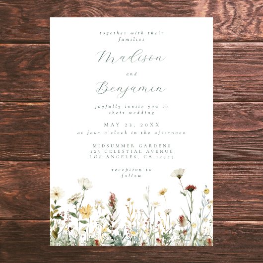 Invitation Mariage Floral Rustique