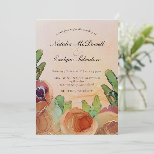 Invitation Mariage floral rustique (Debout devant)