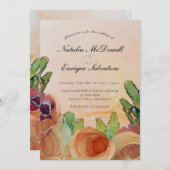 Invitation Mariage floral rustique (Devant / Derrière)