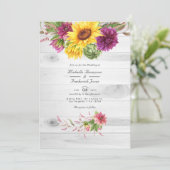 Invitation Mariage Floral Rustique au Code QR avec Soleil et (Debout devant)