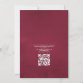 Invitation Mariage Floral Rustique avec Code QR Bourguignon e (Dos)