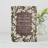 Invitation Mariage Floral Rustique Baby's Breath (Debout devant)