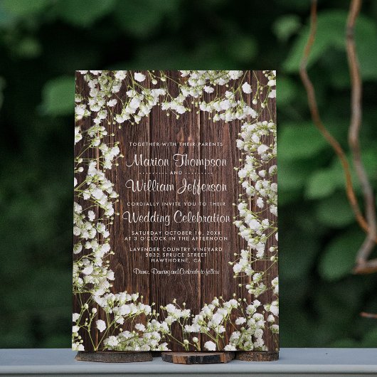 Invitation Mariage Floral Rustique Baby's Breath