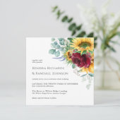Invitation Mariage floral rustique Boho (Debout devant)