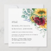 Invitation Mariage floral rustique Boho (Devant)