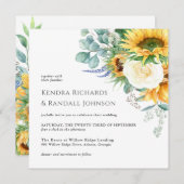 Invitation Mariage floral rustique Boho (Devant / Derrière)
