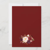 Invitation Mariage Floral Rustique Bordeaux Marsala (Dos)