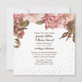 Invitation Mariage Floral Rustique Bourgogne (Devant)