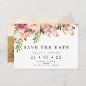 Invitation Mariage Floral Rustique Chaleureux Enregistrer La  (Devant / Derrière)