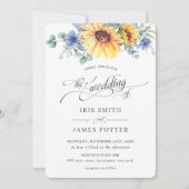 Invitation Mariage Floral Rustique Chic Sunflower (Devant)