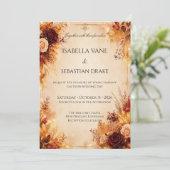 Invitation Mariage Floral Rustique d'Automne (Debout devant)