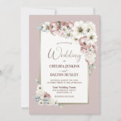 Invitation Mariage floral rustique d'automne (Devant)