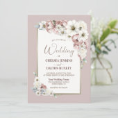 Invitation Mariage floral rustique d'automne (Debout devant)