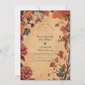 Invitation Mariage floral rustique d'automne (Devant)