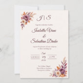 Invitation Mariage Floral Rustique d'Automne (Devant)