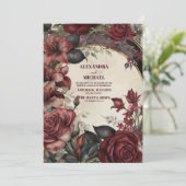 Invitation Mariage floral rustique de Bourgogne (Debout devant)