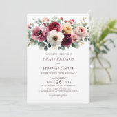 Invitation Mariage floral rustique de Bourgogne (Debout devant)