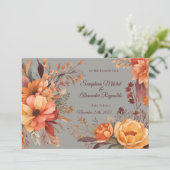 Invitation Mariage floral rustique de l'automne (Debout devant)