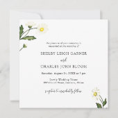 Invitation Mariage floral rustique de marguerite blanche (Devant)