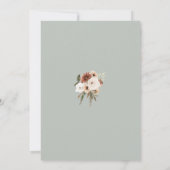 Invitation Mariage floral rustique de Pêche verte de Sage (Dos)