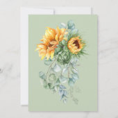 Invitation Mariage floral rustique de tournesol Eucalyptus (Dos)