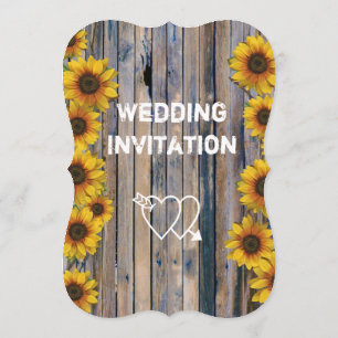 Invitation Mariage floral rustique de tournesol jaune