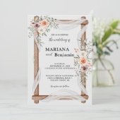 Invitation Mariage Floral Rustique Élégant (Debout devant)