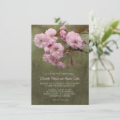 Invitation Mariage floral Rustique en fleurs de cerisier 4,5  (Debout devant)
