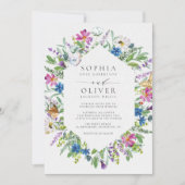 Invitation Mariage Floral Rustique fleur sauvage (Devant)