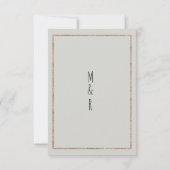 Invitation Mariage floral rustique gris-doré (Dos)