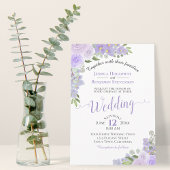 Invitation Mariage Floral Rustique Lavande violet