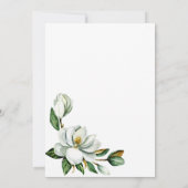 Invitation Mariage floral rustique Magnolia blanc (Dos)