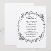 Invitation Mariage floral rustique. Plan de table kraft de ca (Devant / Derrière)