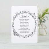 Invitation Mariage floral rustique. Plan de table kraft de ca (Debout devant)