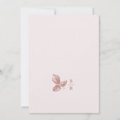 Invitation Mariage floral rustique rose blanc (Dos)