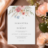 Invitation Mariage floral rustique simple et élégant