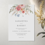 Invitation Mariage floral rustique simple et élégant